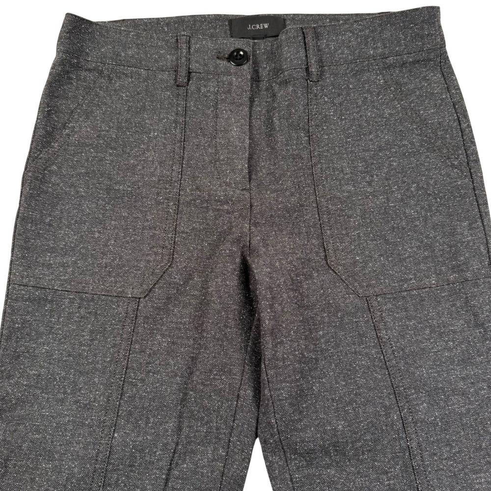 J Crew Pants Women 8P Gray Ankle Zip Slim Fit Mid Rise Office Business Casual